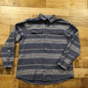 Vineyard Vines Classic Fit Shirt men's large blue stripes heavyweight cotton